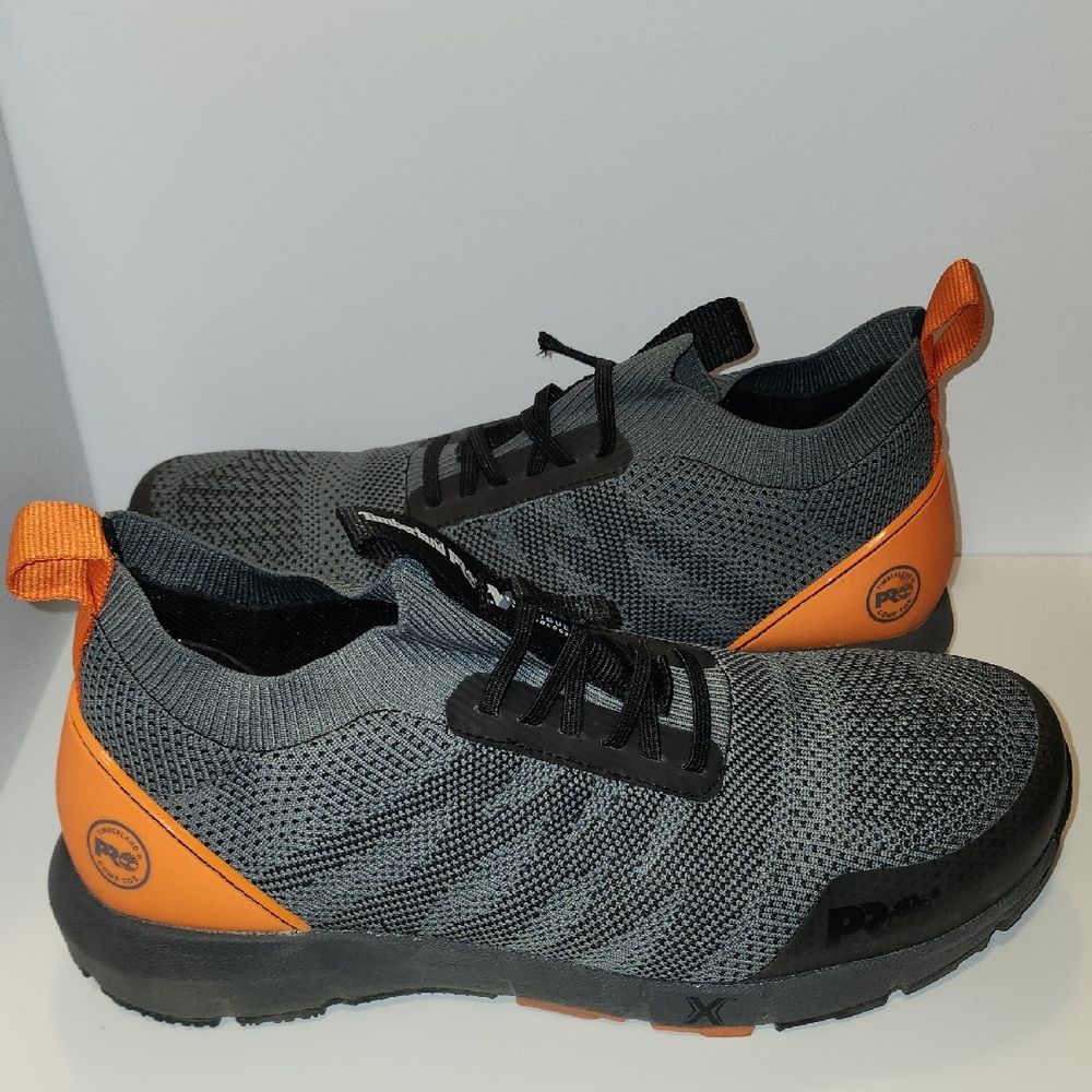 Timberland Pro Comp Toe Gray and Orange Athletic Shoes